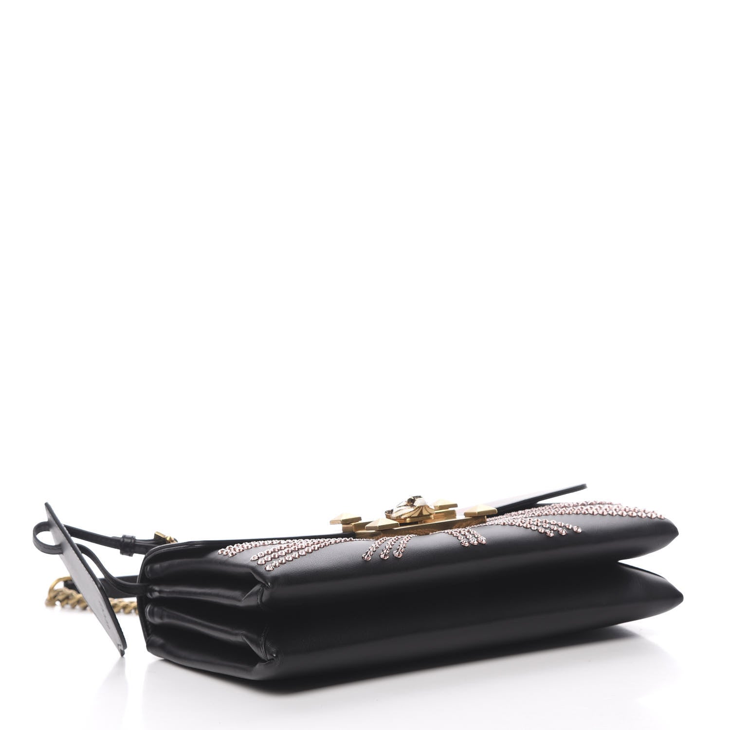 Gucci Calfskin Crystal Embellished Future Shoulder Bag Black 4 of 11