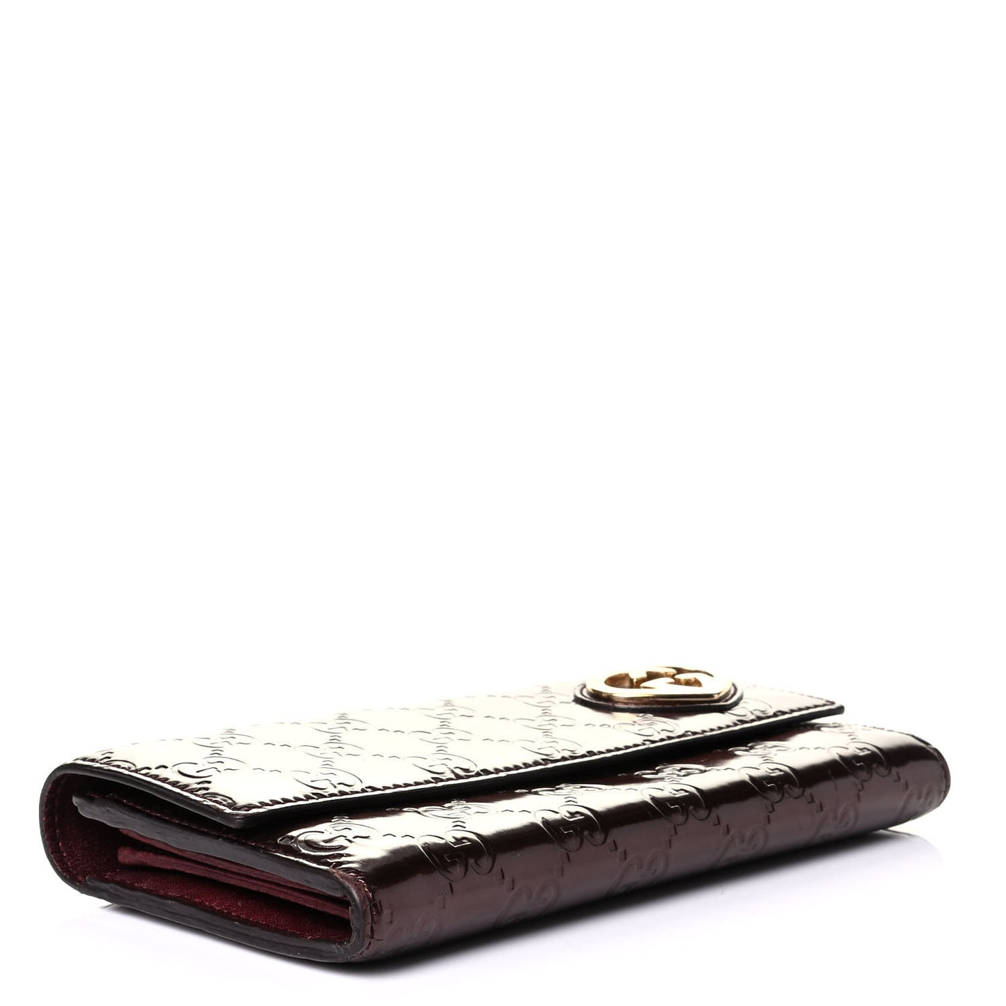 Shine Guccissima Lovely Heart Continental Wallet Scarlatto