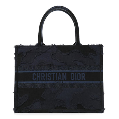 Christian Dior Canvas Embroidered Camouflage Book Tote Blue 1 of 10
