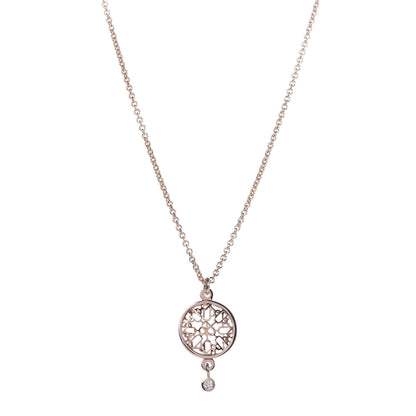 Hermes 18K Rose Gold Diamond Chaine D'Ancre Passerelle Pendant Necklace 1 of 6