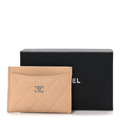 Chanel Caviar Quilted Card Holder Beige 8 of 8