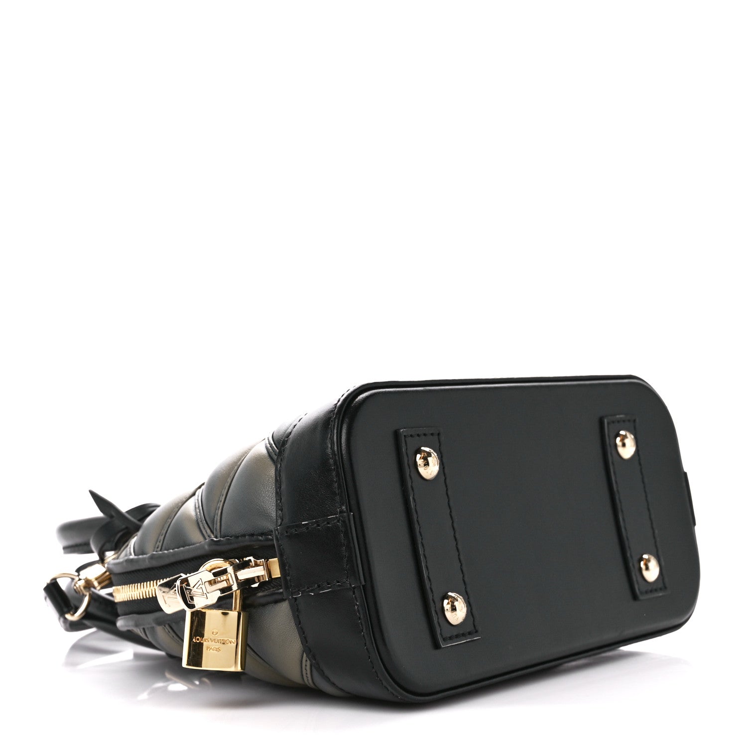 Louis Vuitton Lambskin Malletage Alma BB Black Beige 4 of 13