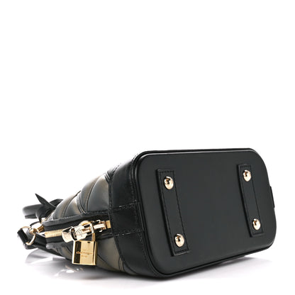 Louis Vuitton Lambskin Malletage Alma BB Black Beige 4 of 13