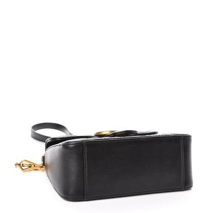 Gucci Calfskin Matelasse Mini GG Marmont Top Handle Shoulder Bag Black 4 of 12