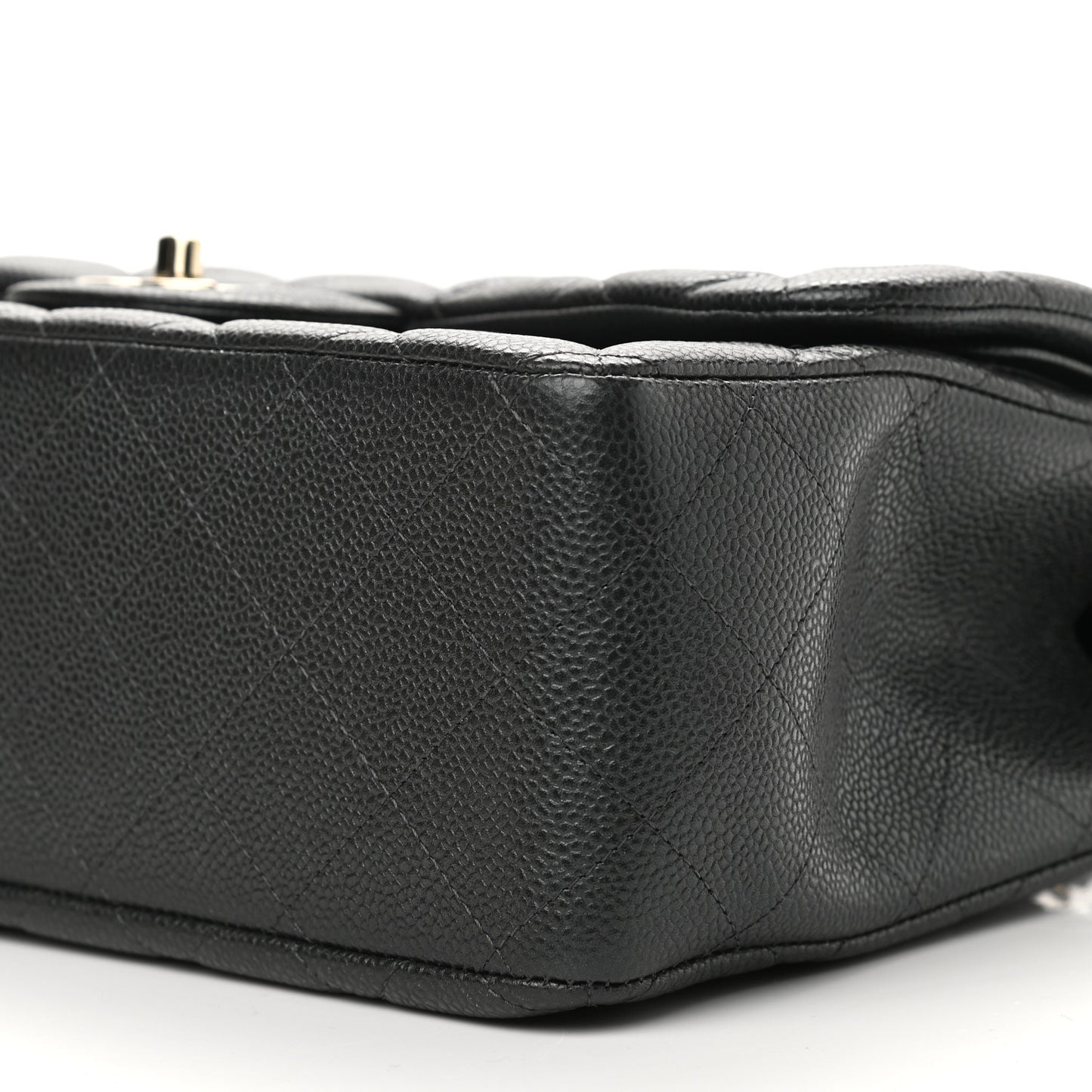 Caviar Quilted Jumbo Double Flap Dark Grey