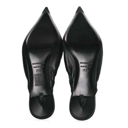 Balenciaga Smooth Nappa Pointed Toe Scrunch Knife 40mm Mules 38.5 Black 5 of 9