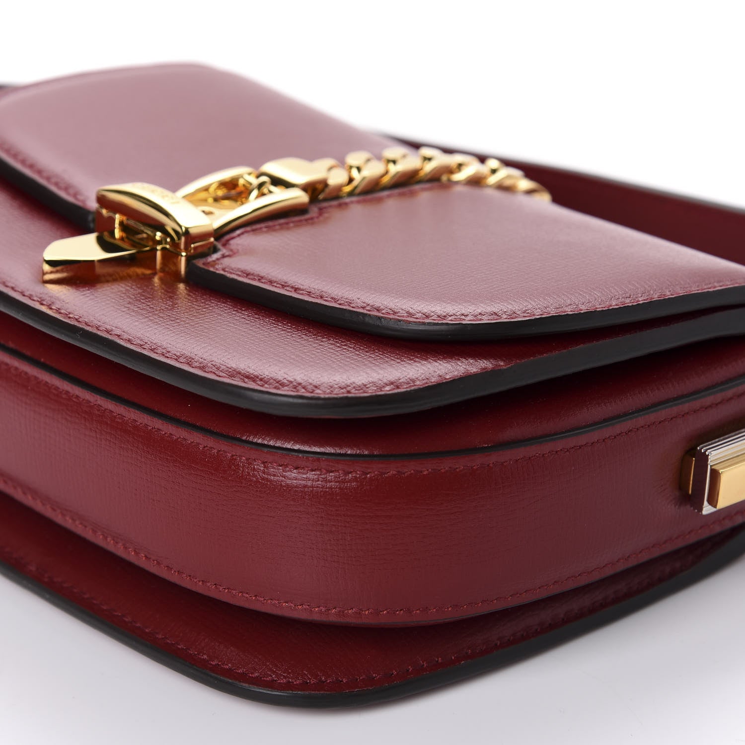 Gucci Azalea Calfskin Mini Sylvie 1969 Flap Messenger Bag New Cherry Red 7 of 11