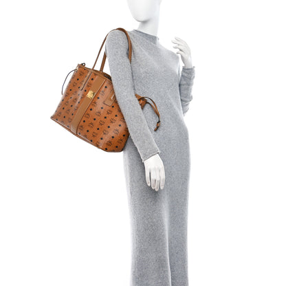 MCM Visetos Large Liz Reversible Shopper Tote Cognac 2 of 15