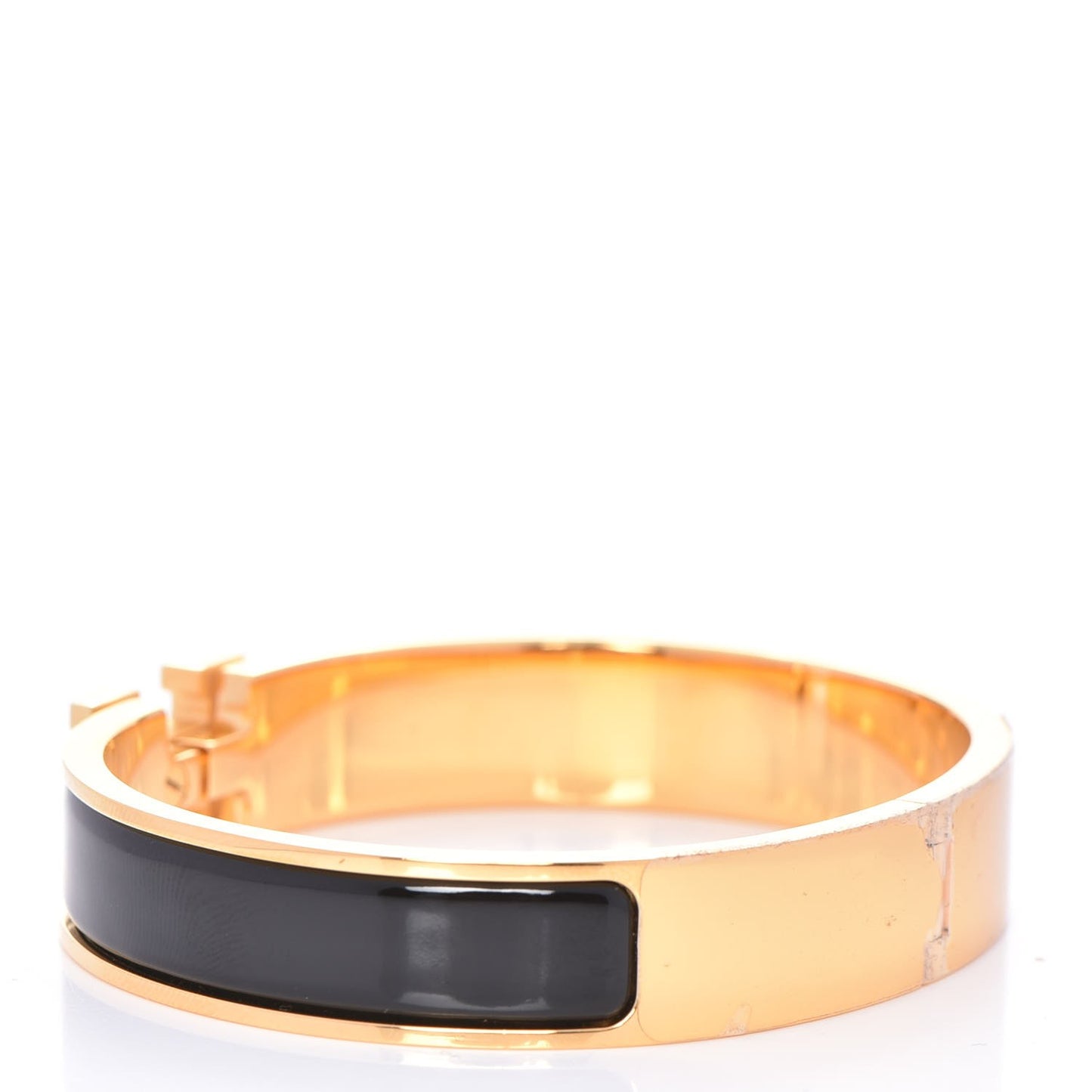 Enamel Narrow Clic Clac H Bracelet GM Black