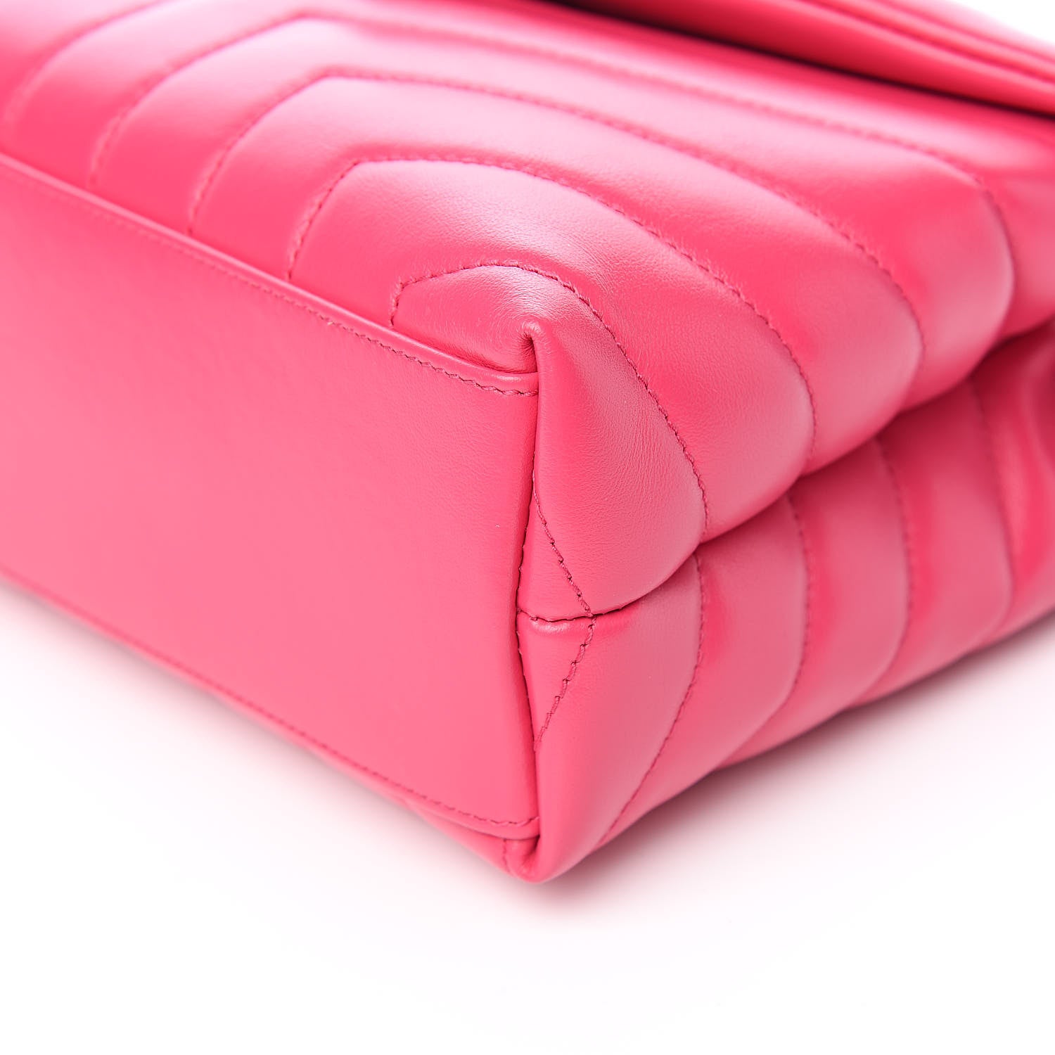 Saint Laurent Calfskin Y Quilted Monogram Small Loulou Chain Satchel Fresh Fuchsia 9 of 10