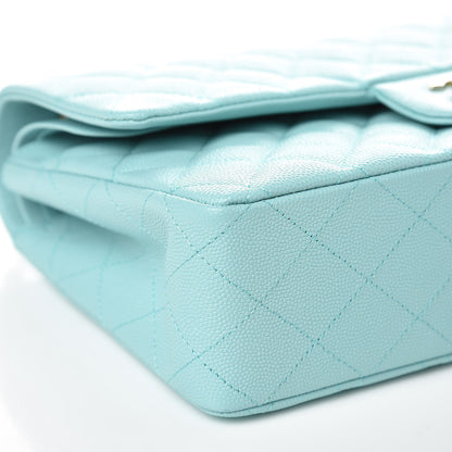 Chanel Caviar Quilted Medium Double Flap Light Blue 8 of 10