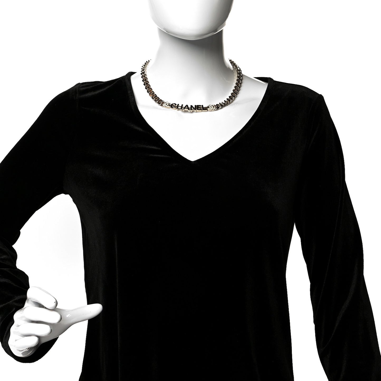 Enamel Metal Logo Choker Necklace Gold White Black