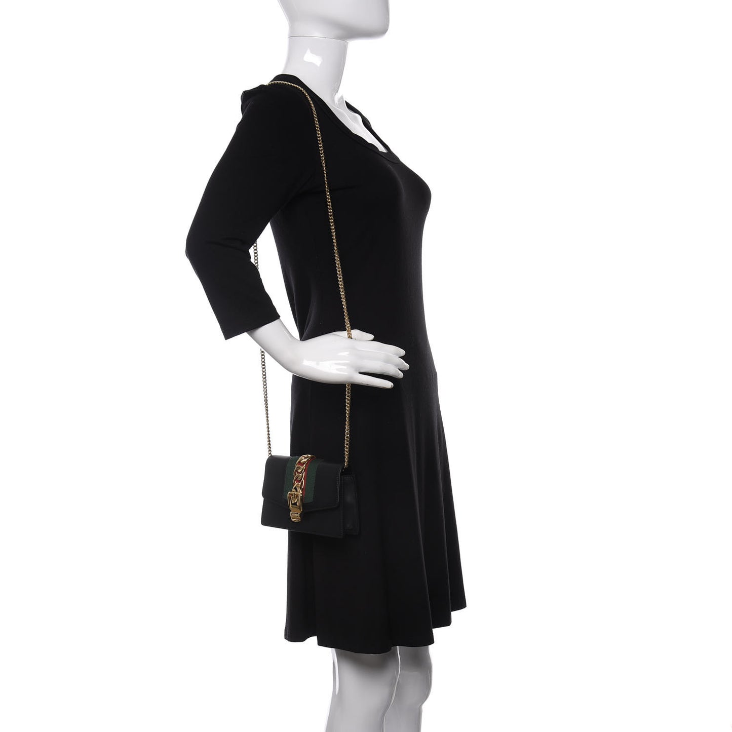 Calfskin Super Mini Sylvie Chain Shoulder Bag Black
