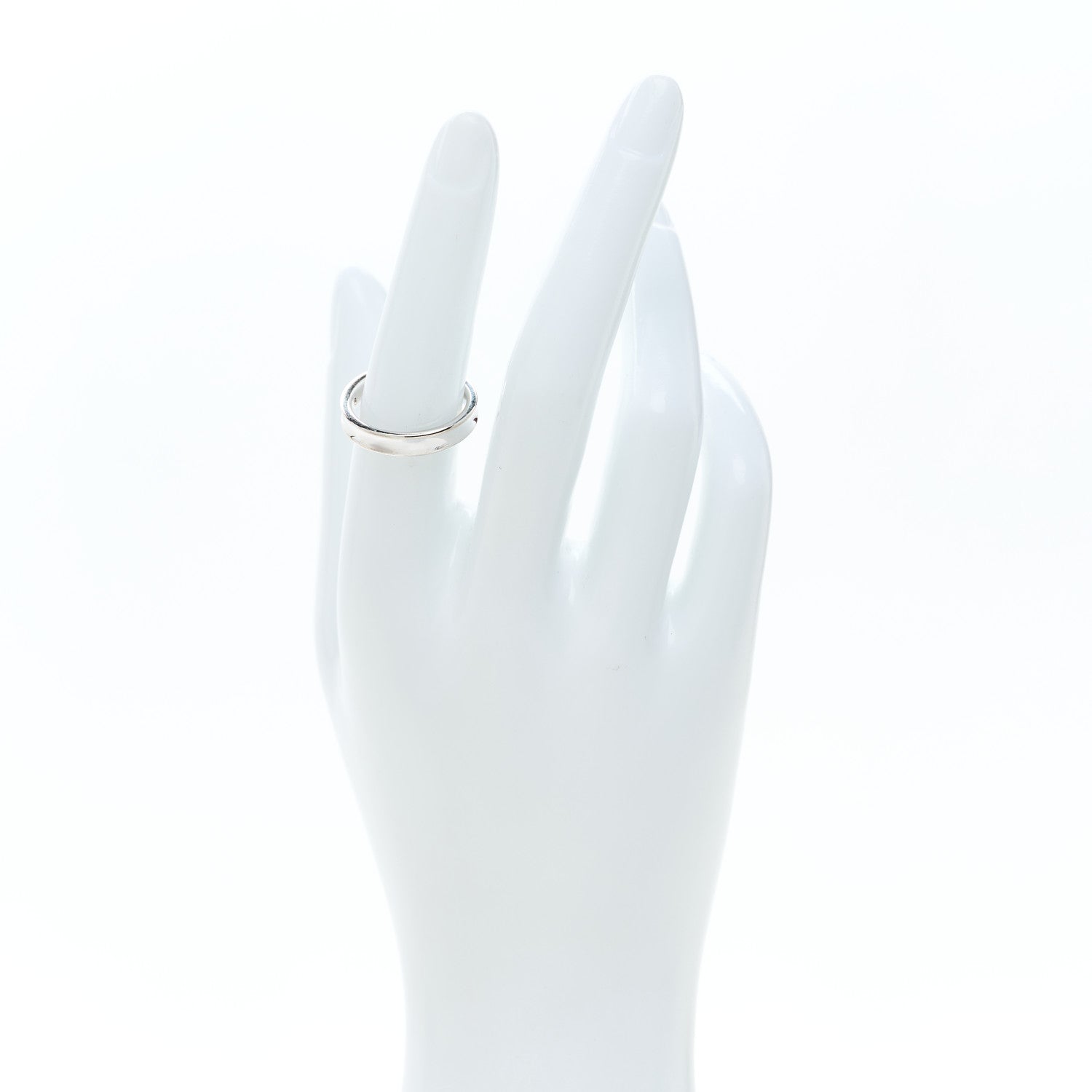 Tiffany 18K White Gold Diamond Narrow 1837 Ring 53 6.5 2 of 5