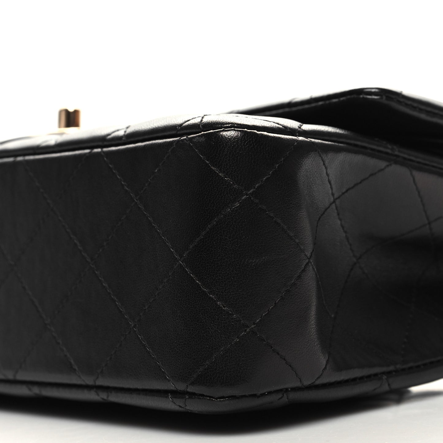 Lambskin Quilted Medium Double Flap Black