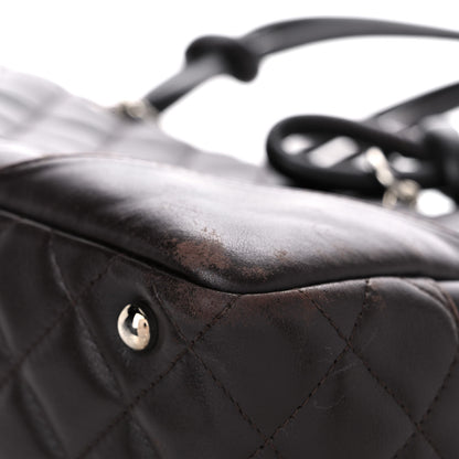 Chanel Calfskin Quilted Large Cambon Bowler Dark Brown 9 of 22