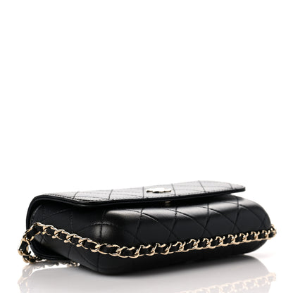 Chanel Lambskin Quilted Chain Around Clutch On Chain Black 4 of 9