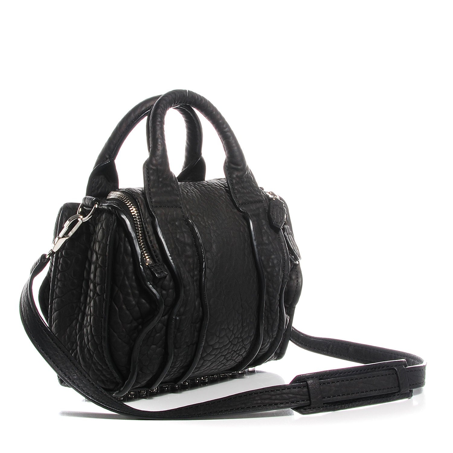 Alexander Wang Pebbled Lambskin Inside Out Rockie Black Clear Resin Hardware 3 of 7