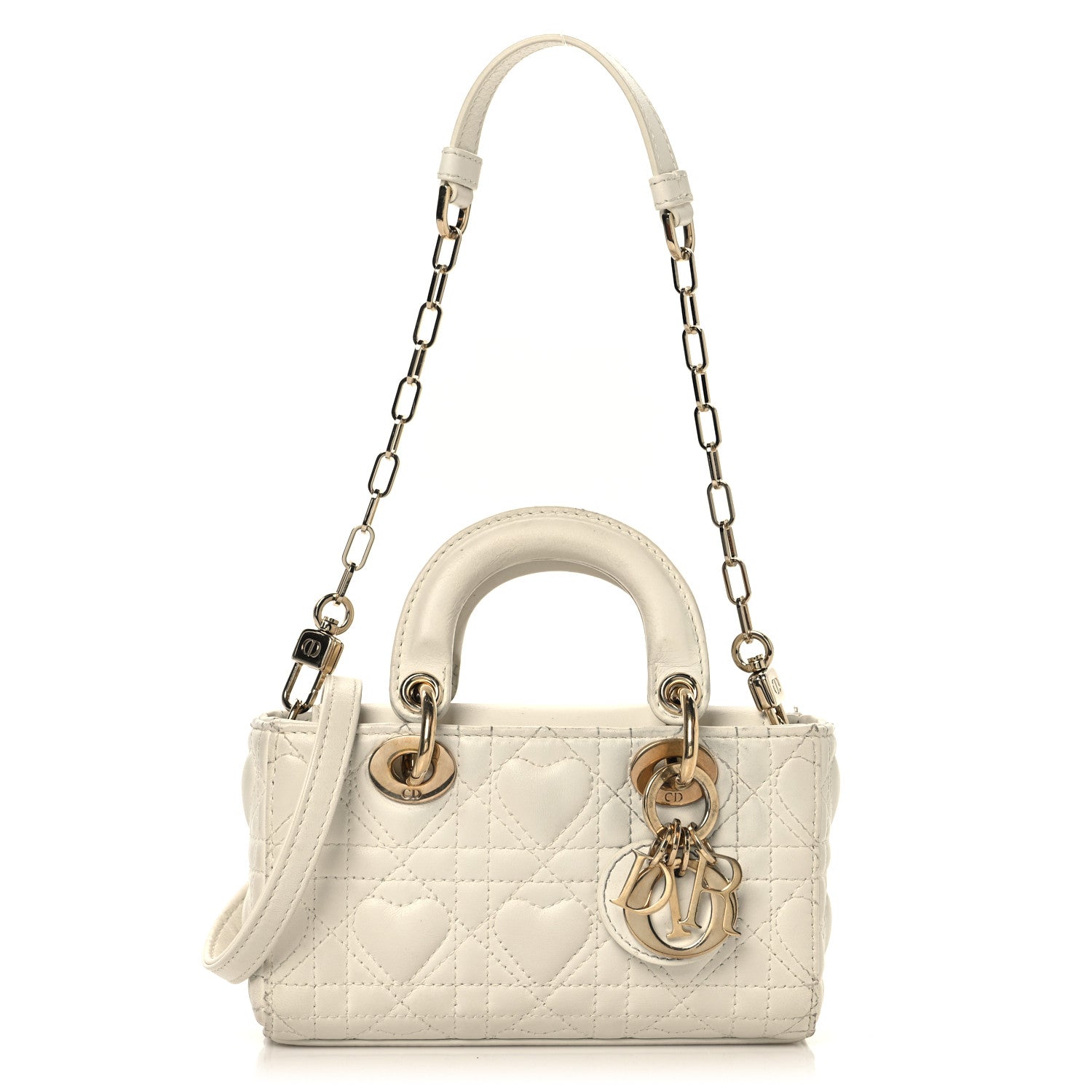 Christian Dior Lambskin Cannage Dioramour Micro Lady D-Joy Latte 1 of 16