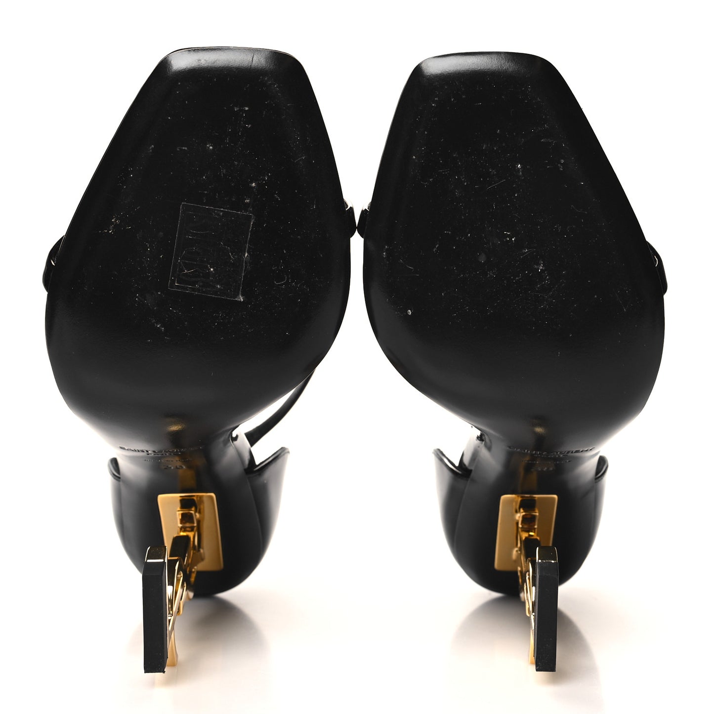 Patent Calfskin Opyum 110 Sandals 38 Black Gold