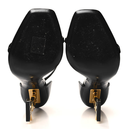 Saint Laurent Patent Calfskin Opyum 110 Sandals 38 Black Gold 5 of 9