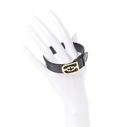 Gucci Crocodile Interlocking G Bracelet Large Black 2 of 5