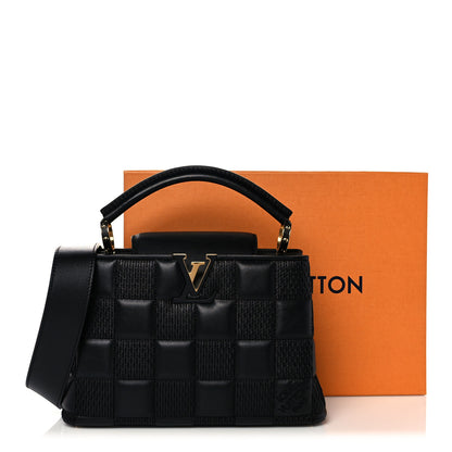 Louis Vuitton Lambskin Damier Quilt Capucines BB Matte Black 13 of 14