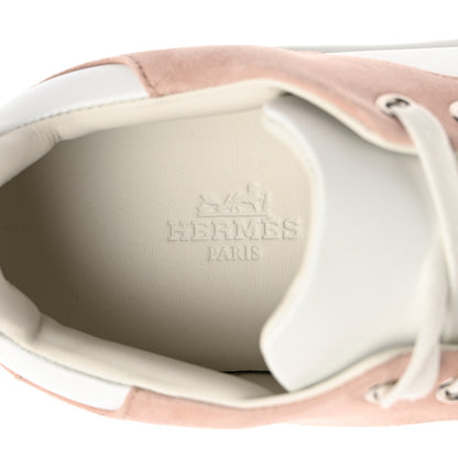 Hermes Suede Goatskin Calfskin Free Sneakers 38 Multicolor Rose Opaline 14 of 16