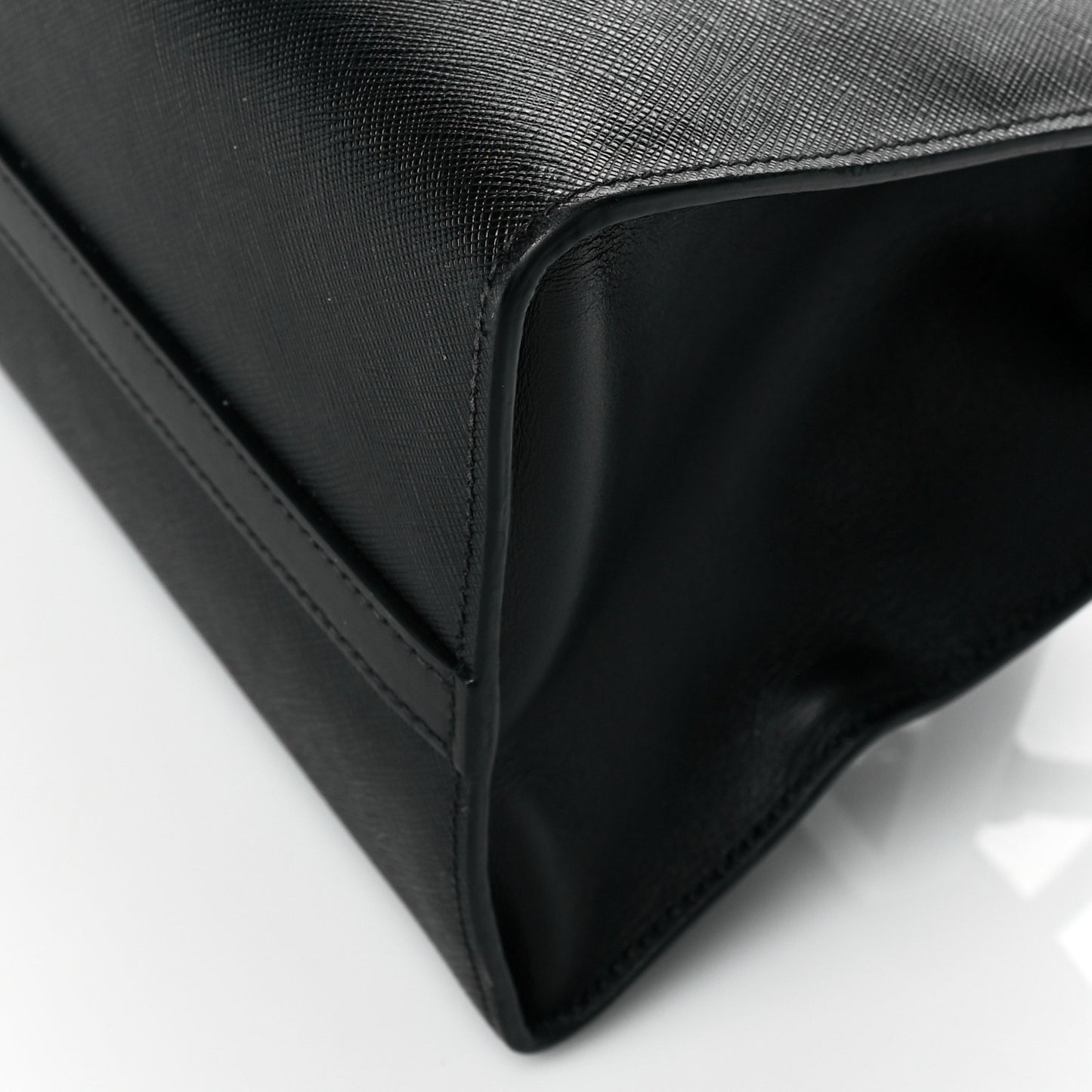 Saffiano City Calfskin Greche Paradigme Bag Black Begonia