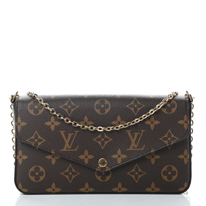 Louis Vuitton Monogram Pochette Felicie Chain Wallet Fuchsia 1 of 13