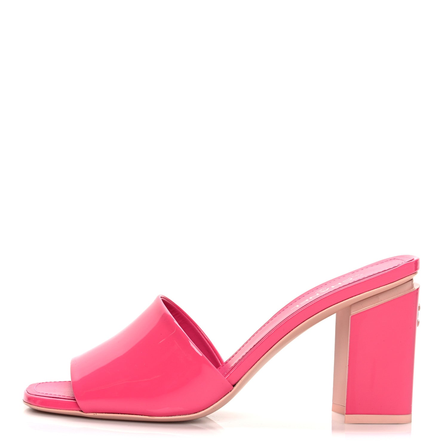 Chanel Patent CC Mules 38.5 Dark Pink Light Pink 1 of 9