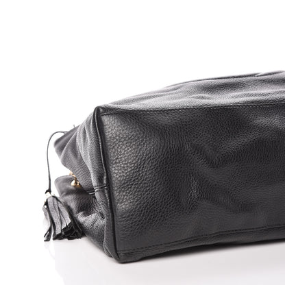 Gucci Pebbled Calfskin Large Soho Chain Shoulder Bag Black 9 of 12