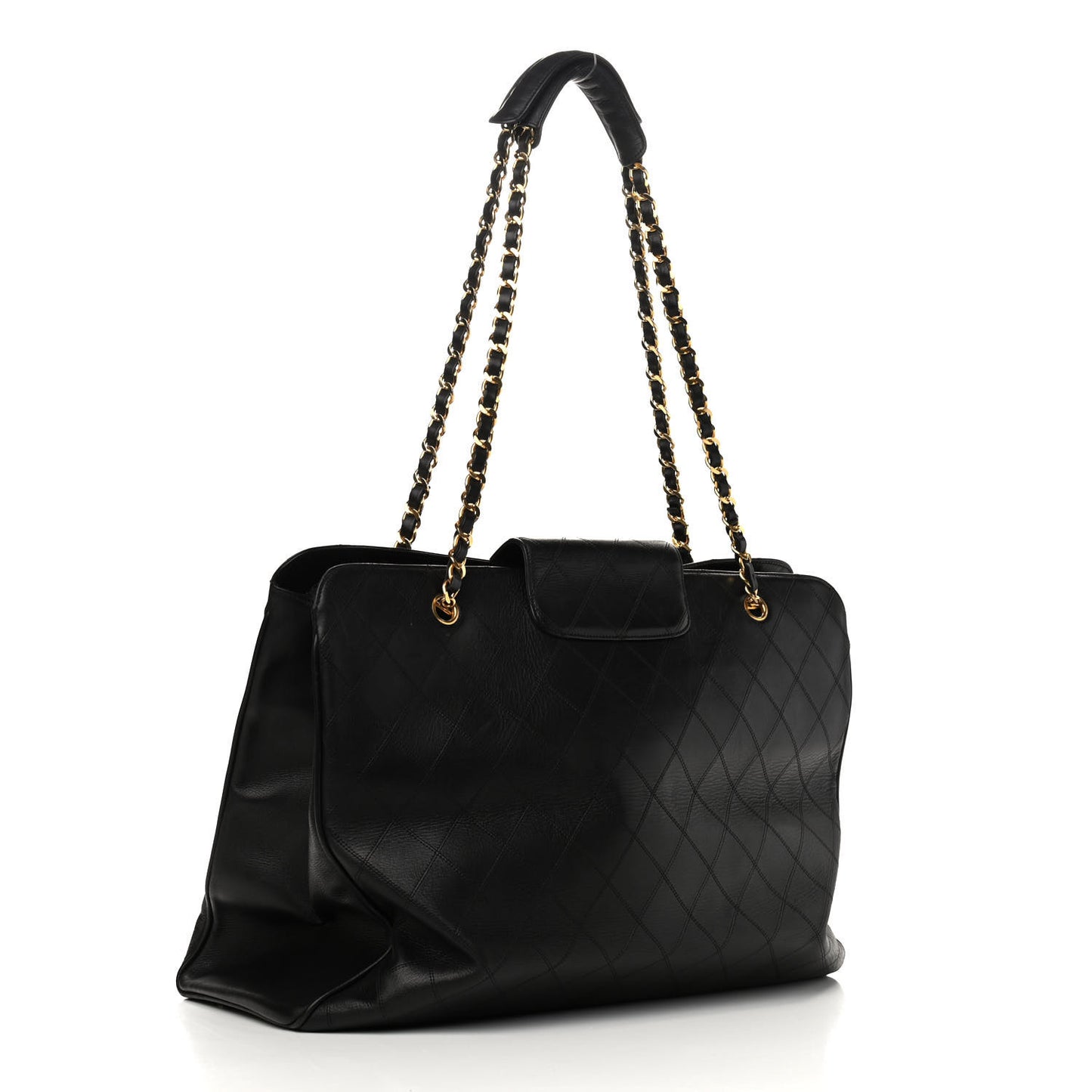 Calfskin Stitched XL Weekender Black
