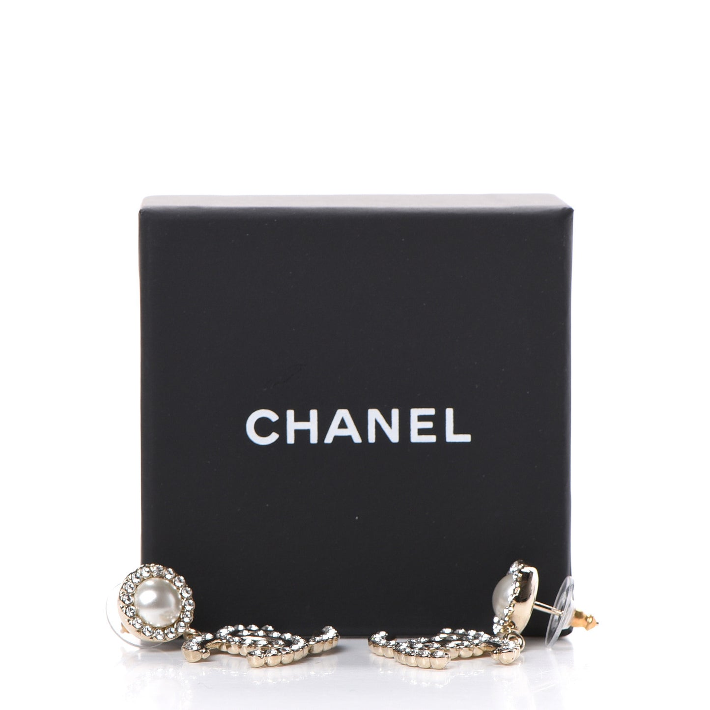 Crystal Pearl Bow-tiful CC Drop Earrings Gold