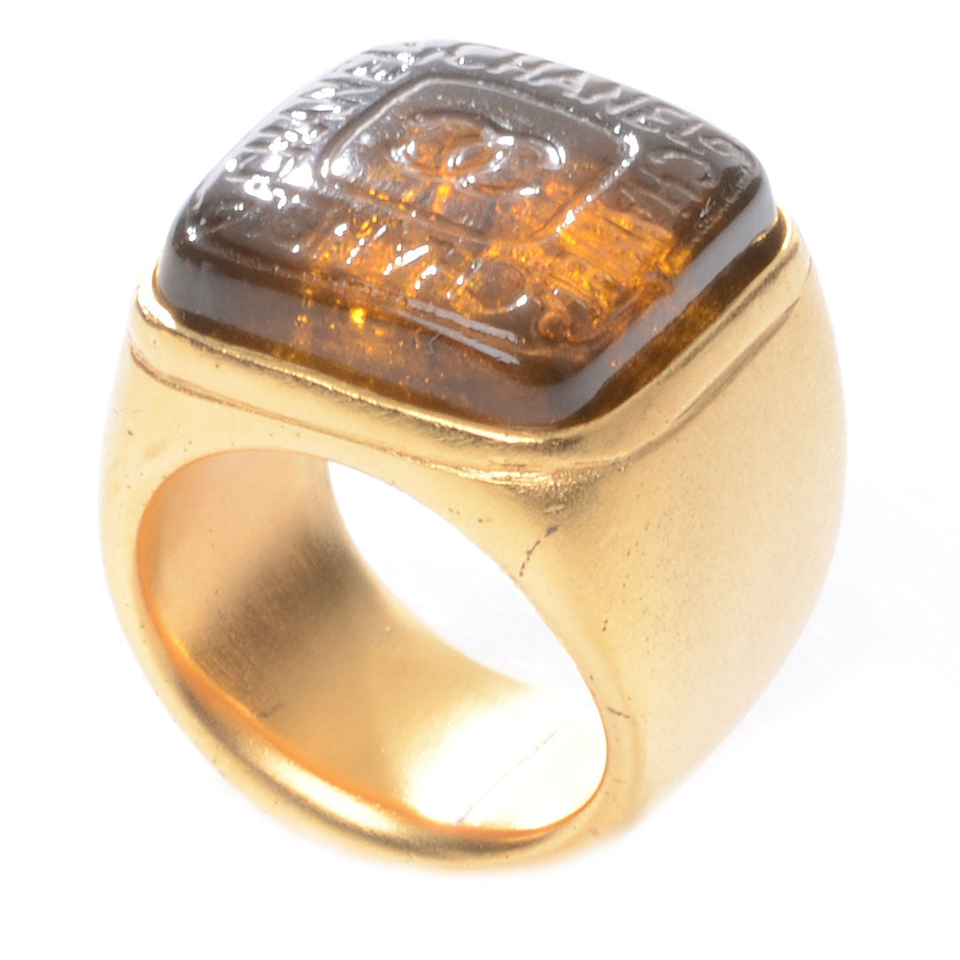 Chanel Resin CC Ring 6 Gold 4 of 5