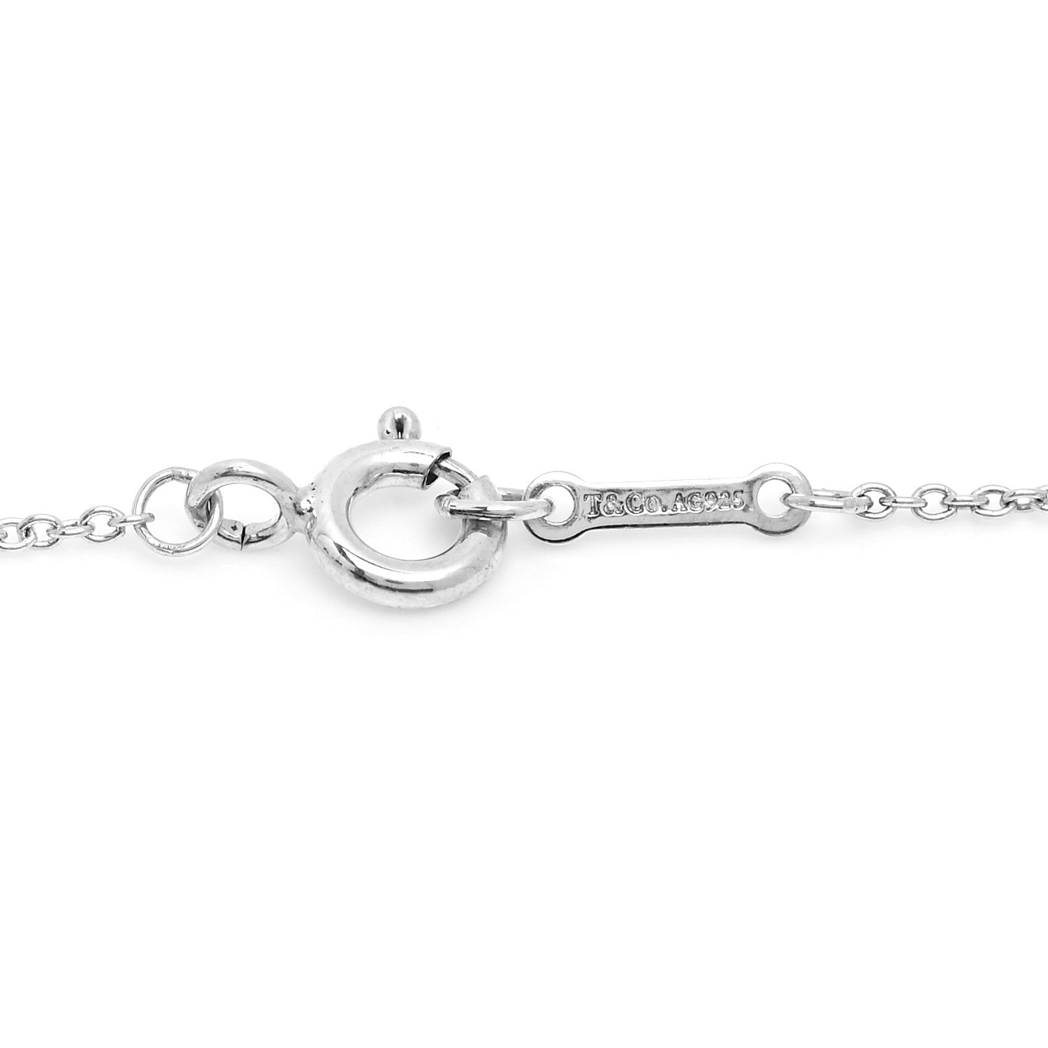 Tiffany Sterling Silver Pearl Paloma Picasso Olive Leaf Drop Pendant Necklace 3 of 4