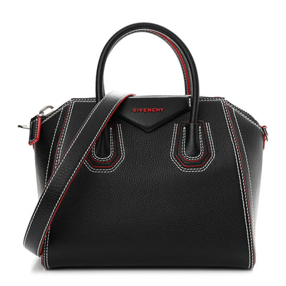 Givenchy Calfskin Bi-Color Topstitch Small Antigona Black Red 1 of 12