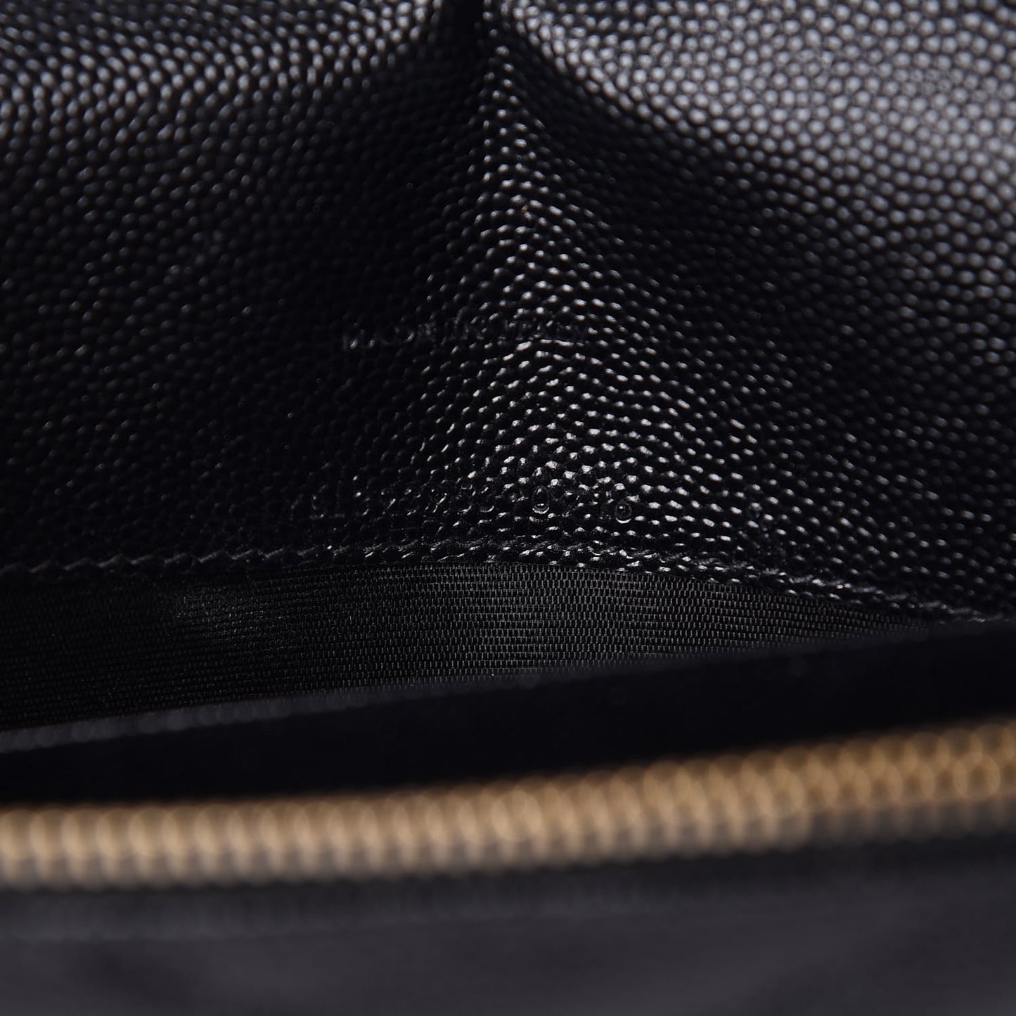 Grain De Poudre Matelasse Chevron Monogram Envelope Chain Wallet Black