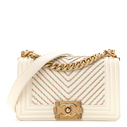 Chanel Calfskin Embroidered Small Boy Flap Ivory 1 of 11