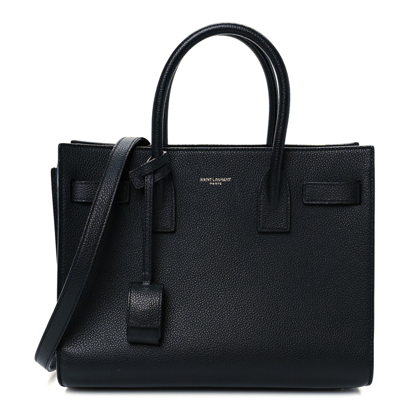 Grained Calfskin Baby Sac De Jour Black