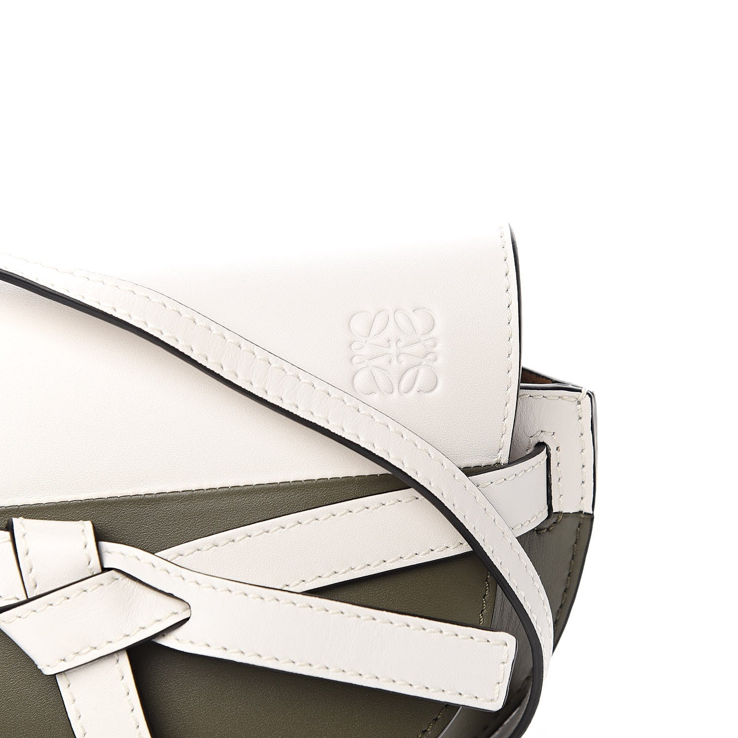 Loewe Calfskin Mini Gate Crossbody Bag Khaki Green Soft White 9 of 9