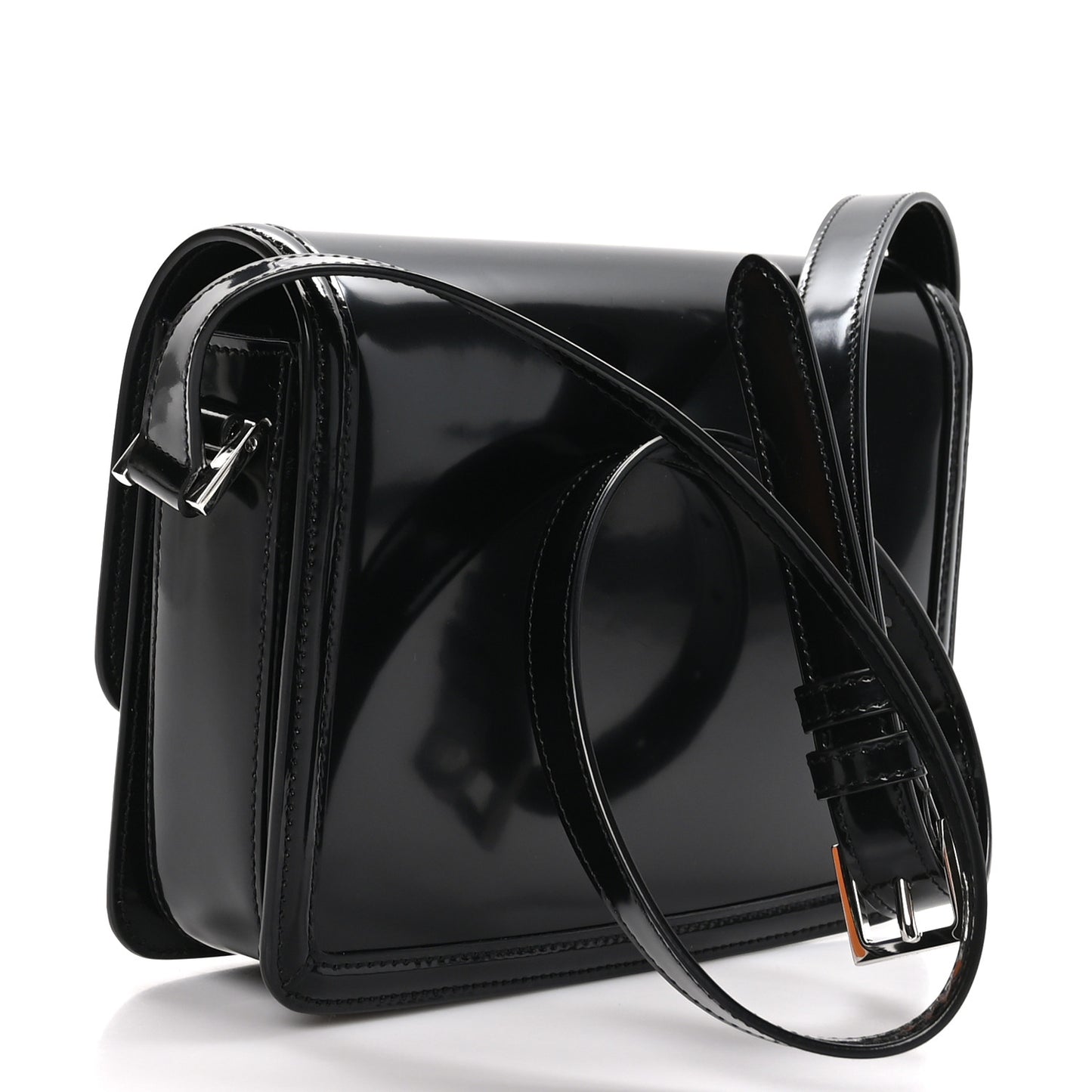 Glazed Calfskin Monogram Medium Solferino Satchel Black