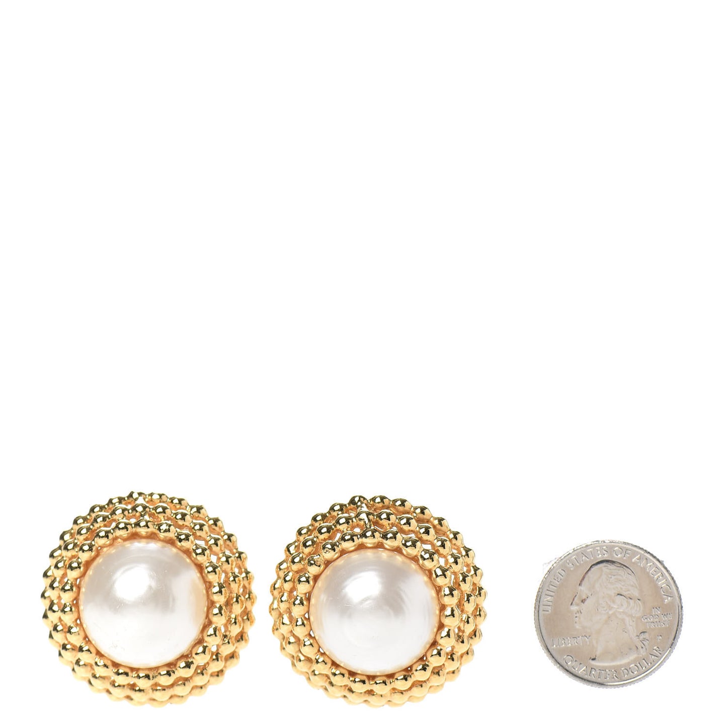 Pearl Clip On Earrings Gold
