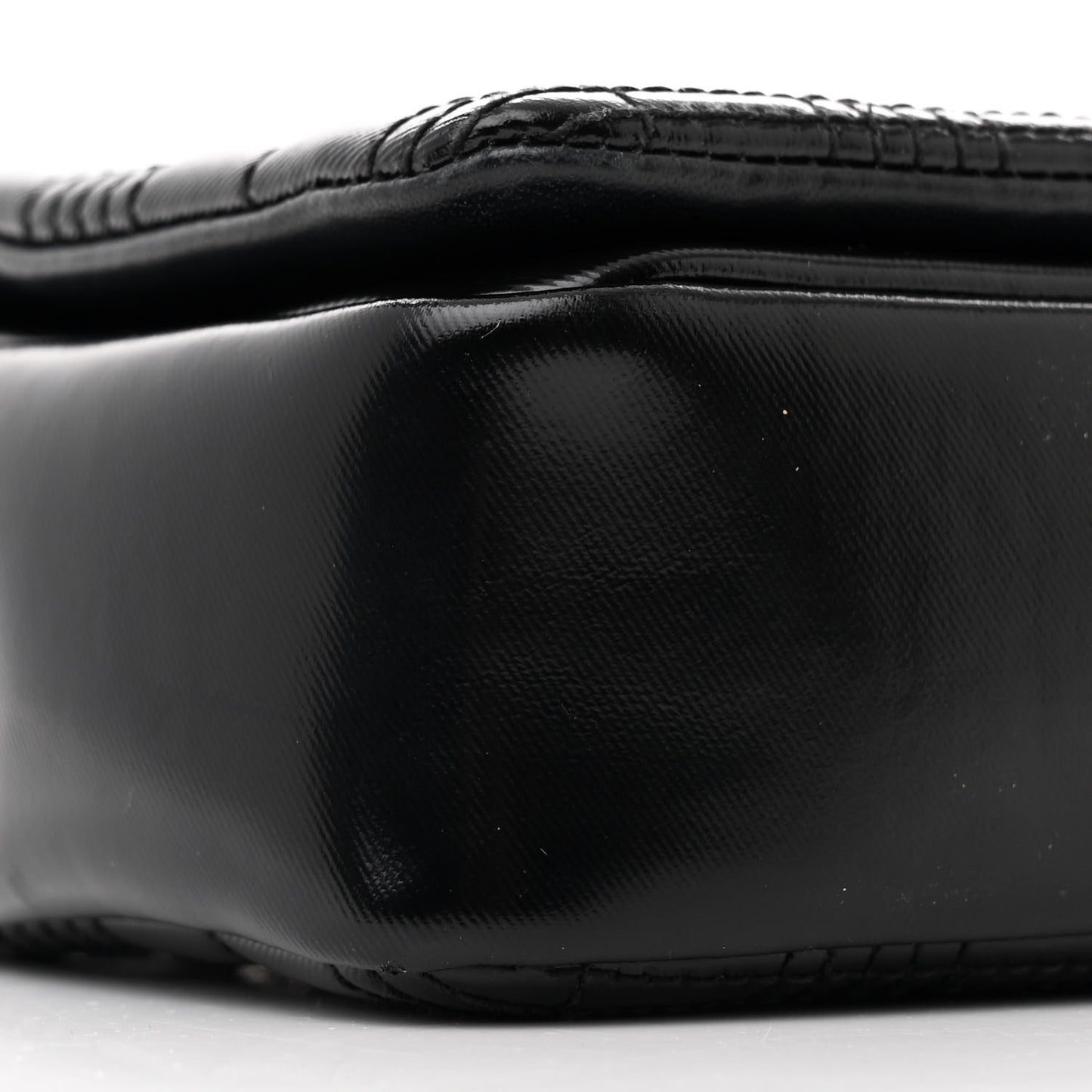 Patent Quilted Horseferry Print Small Lola Bag Black