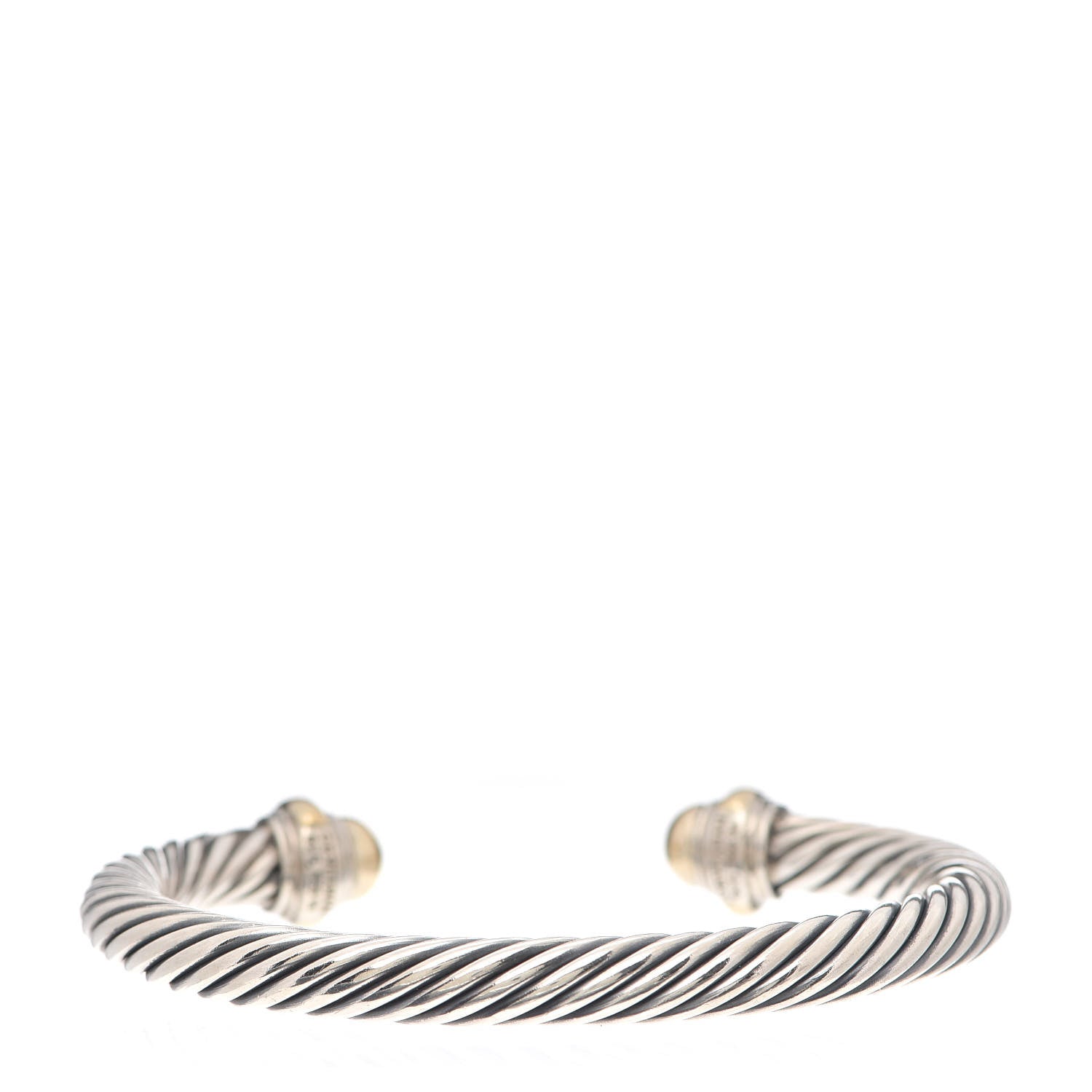 David Yurman Sterling Silver 14K Yellow Gold 7mm Cable Classics Bracelet 3 of 5