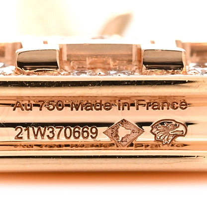Hermes 18K Rose Gold Diamond Constance Amulettes Pendant Necklace 5 of 6