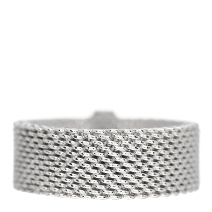 Tiffany Sterling Silver Diamond Somerset Mesh Ring 49 5 4 of 5
