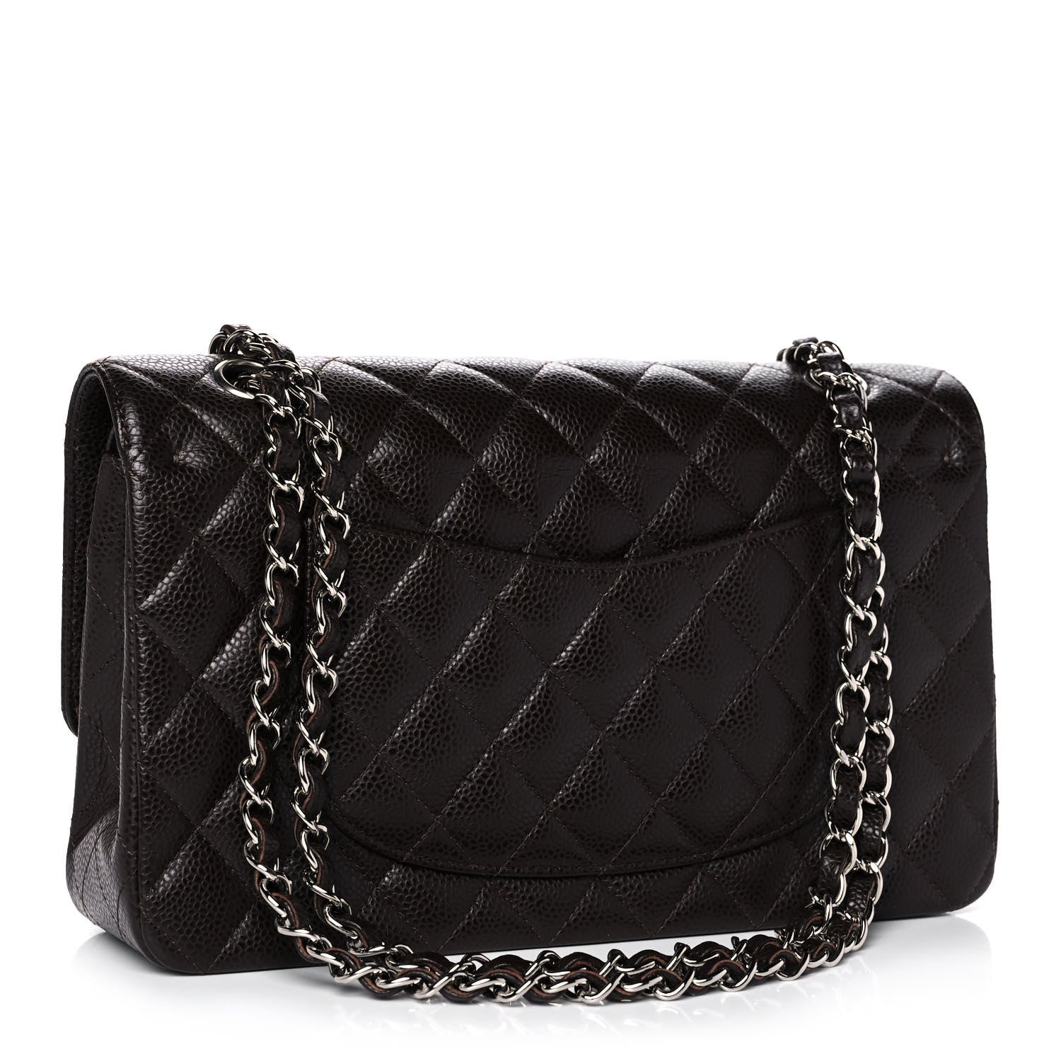 Chanel Caviar Quilted Medium Double Flap Dark Brown 3 of 11