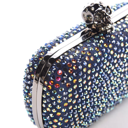 Alexander McQueen Silk Crystal Skull Box Clutch Multicolor 8 of 8