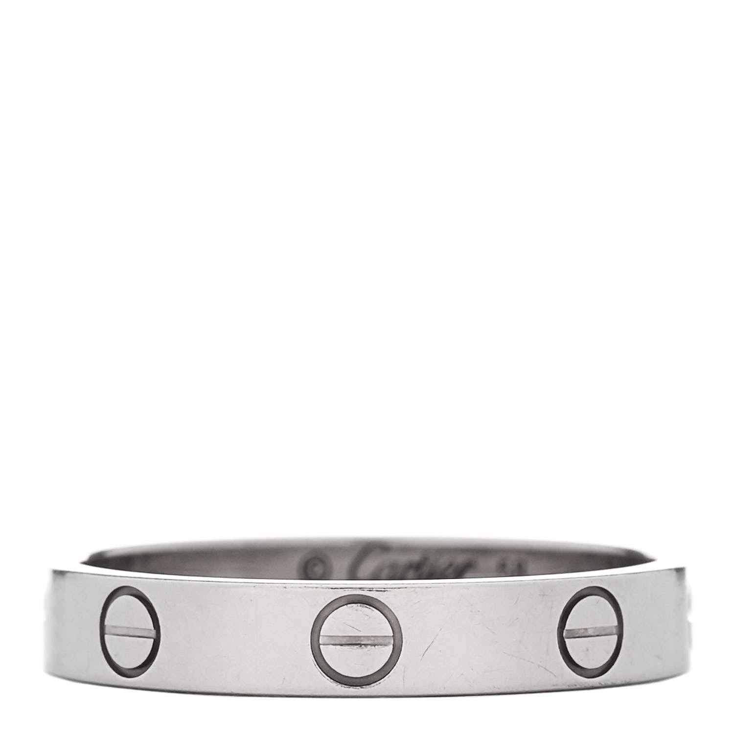 Cartier 18K White Gold 3.5mm LOVE Wedding Band Ring 58 8.25 1 of 5